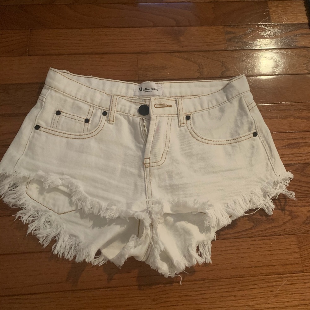 White Jean Shorts